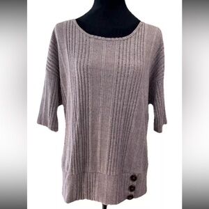 AUW ladies light purple lavender pullover‎ soft cozy knit sweater size XL button